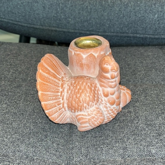 Vintage Terra cotta turkey candle holder excellent condition - Picture 1 of 5